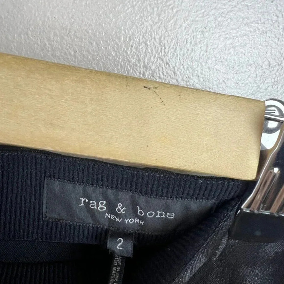 Rag & Bone Simone Pants Size 2 Leopard Print Ankle Cropped Mid Rise Black Work - Picture 4 of 13